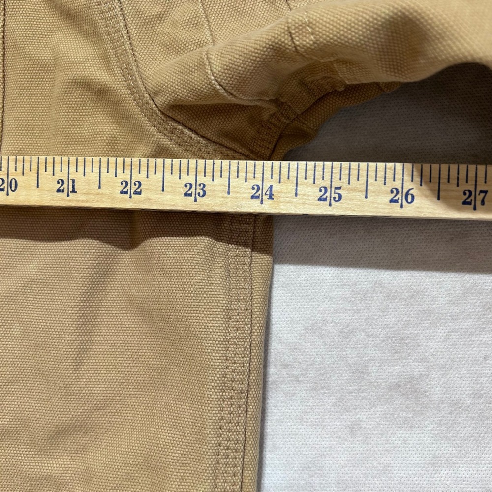 Jesse James Workwear Canvas Shirt Jacket Tan Fleece Lined Mens Large Distressed - Picture 4 of 8